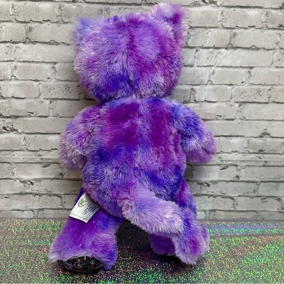 Build A Bear BAB Purple Tie Dye PEACE Cat Plush Best Friends Hearts Smiles - Picture 2 of 13